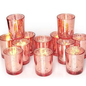Rose gold votive candle holders - 18